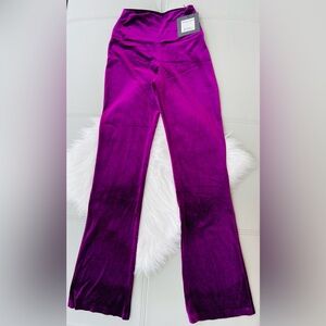 nwt!
norma kamali
raspberry velvet boot pant 
Size S